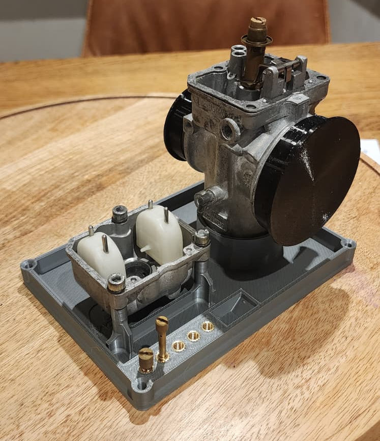 Rotax carburetor workstation for Dellorto VHSB34 with jet storage and fuel tray and optional mounting Ireland